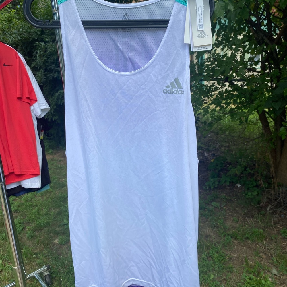 Adidas White Sleeveless Top with Logo